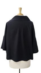 Pèlerine, veste pour femme en pure laine noire, très légère