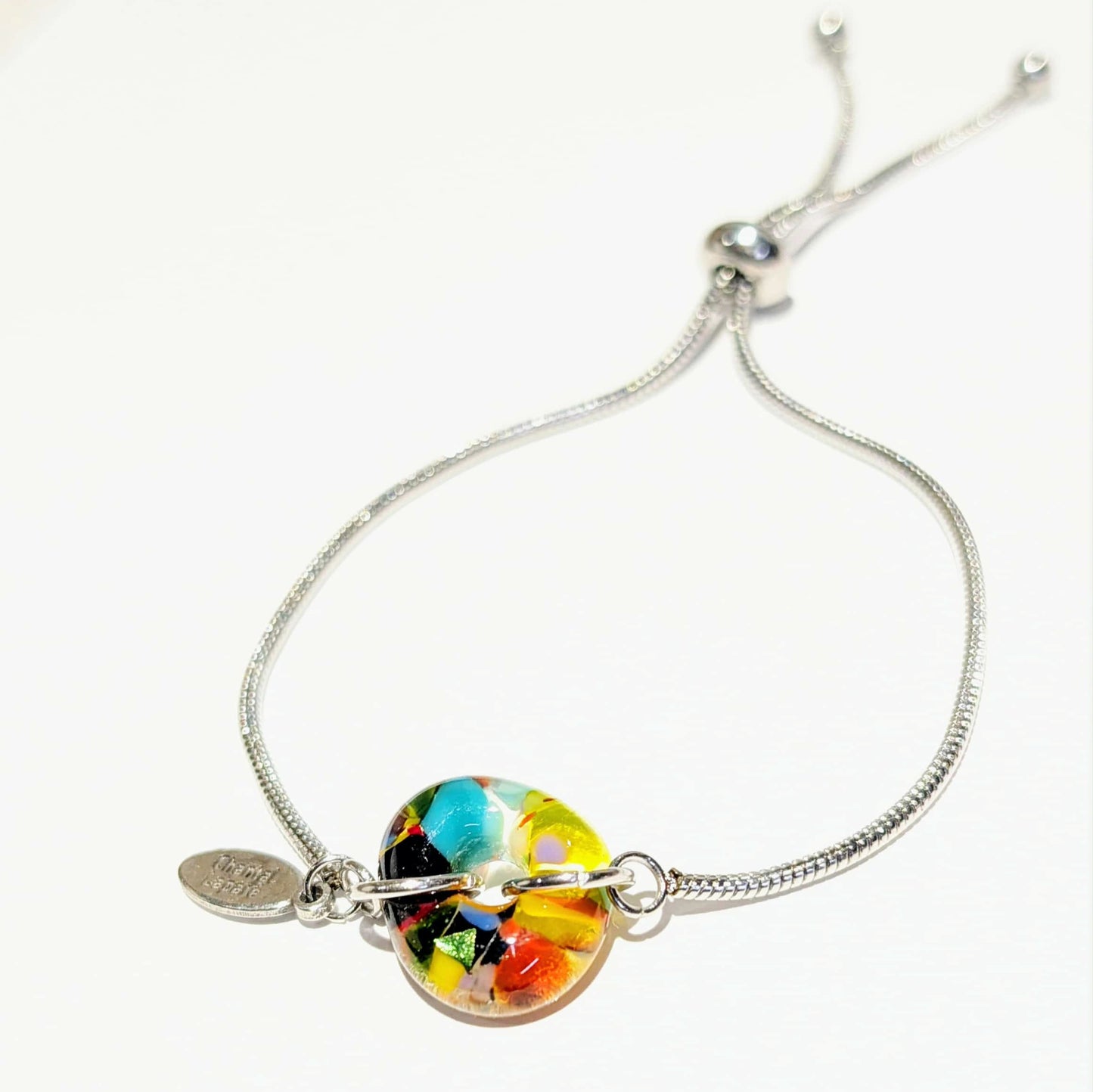 Bracelet ajustable en verre fusionné - Laparé bijoux.