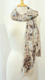 Foulard long et léger à motif paisley et floral