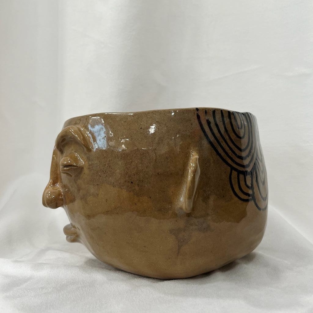 Cache pot visage - Marie Rancourt céramiste