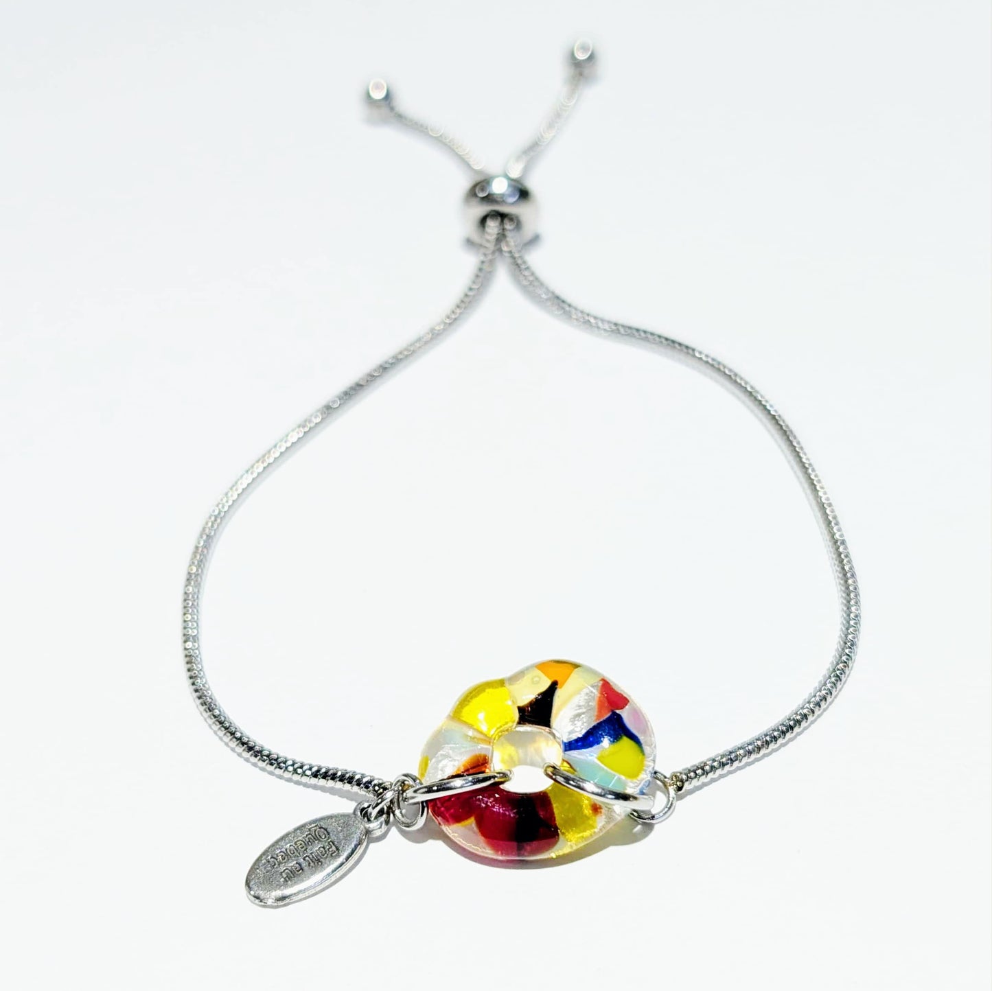 Bracelet ajustable en verre fusionné - Laparé bijoux.