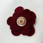 Broche fleur en laine