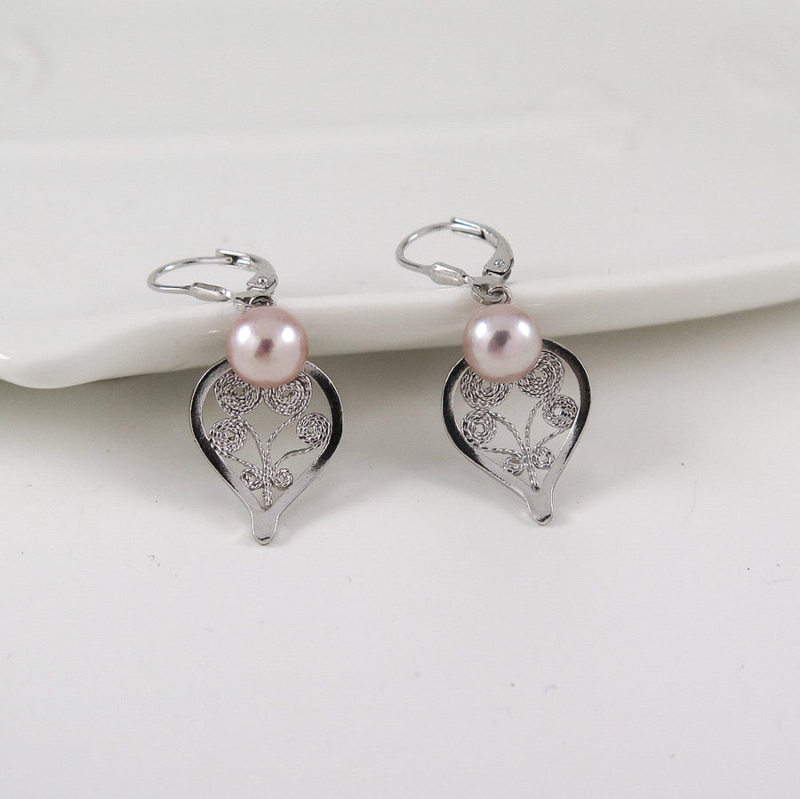 Boucles d'oreilles Sara - Rose Perle