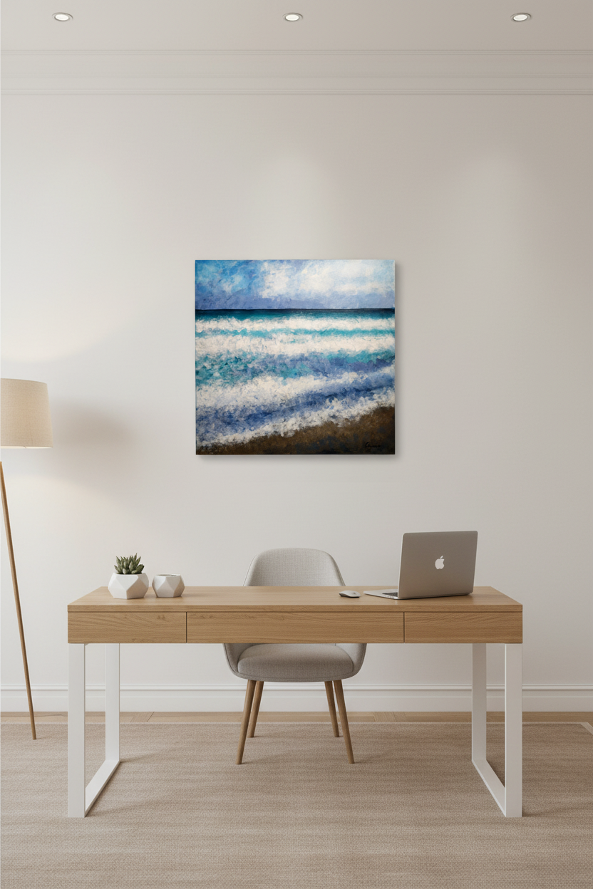 Impétueuse - tableau 24 x 24 à l'acrylique