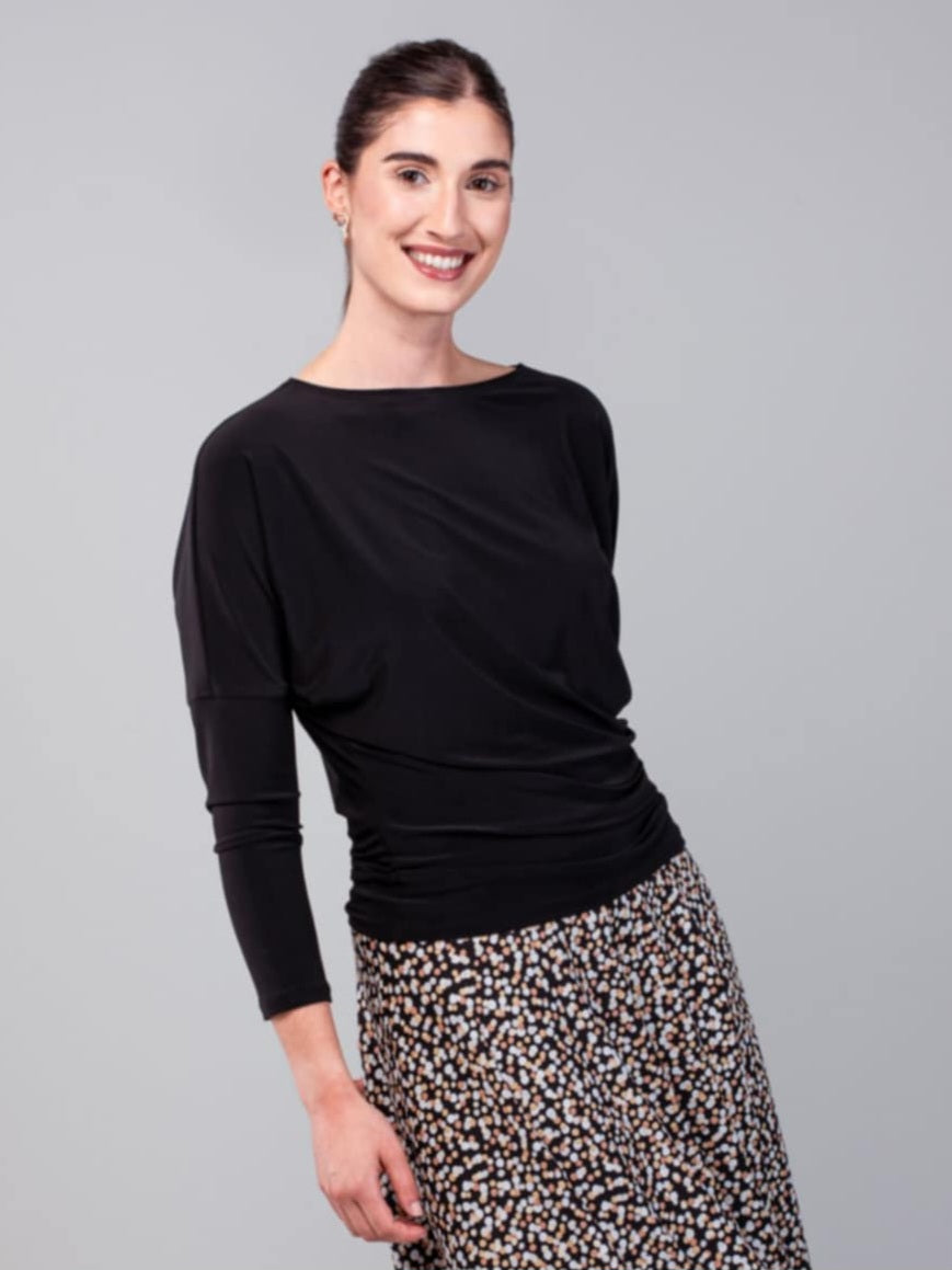 Haut Brigitte à manches longues en jersey de polyester