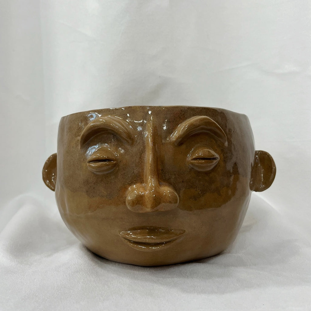 Cache pot visage - Marie Rancourt céramiste