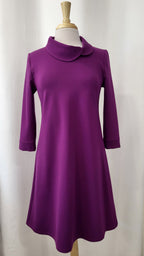 Robe Christine à manches trois-quarts, couleur magenta