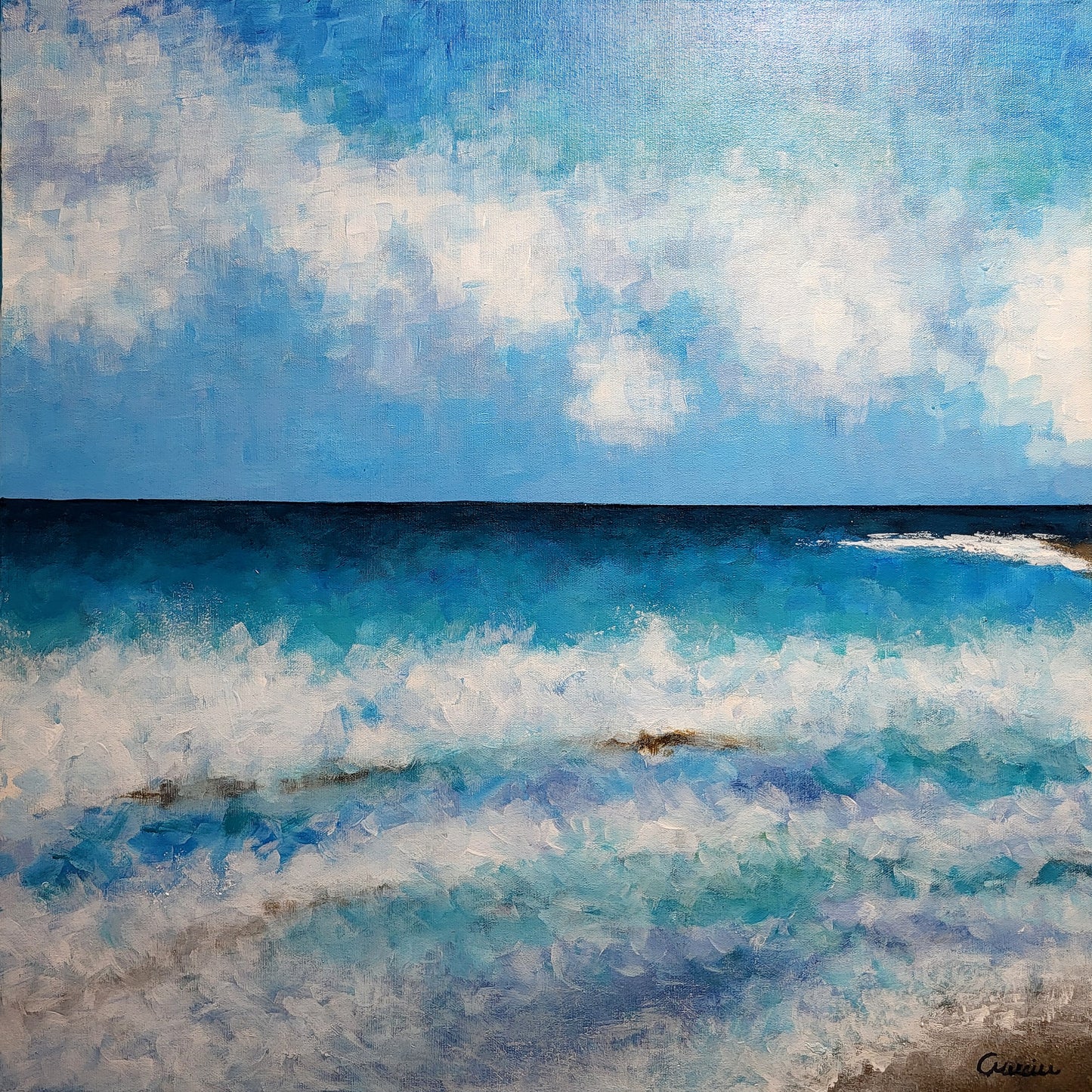 "The Wild Cove" 24 x 24 acrylic painting