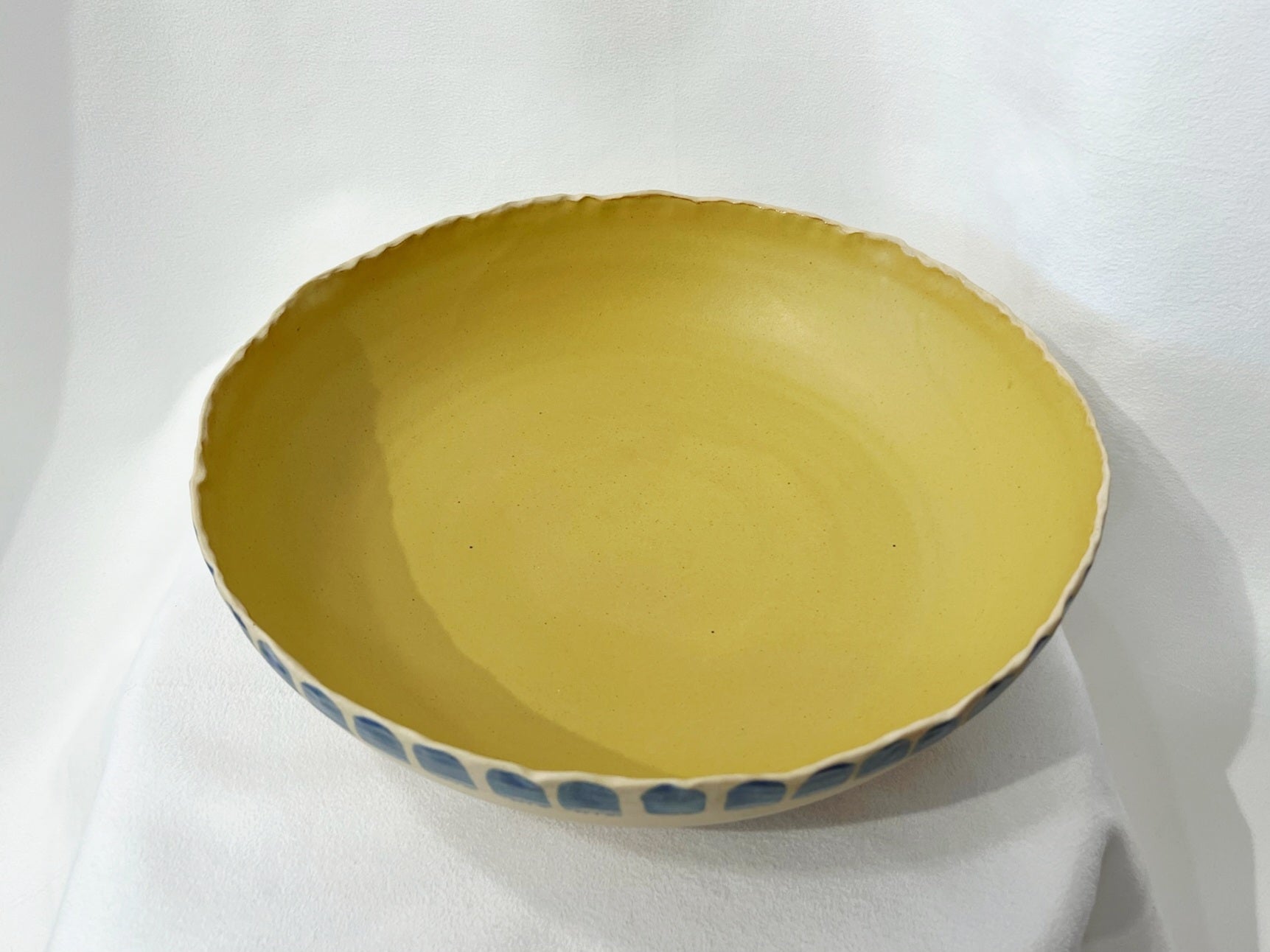 Yellow and blue fruit bowl - Bia ceramic
