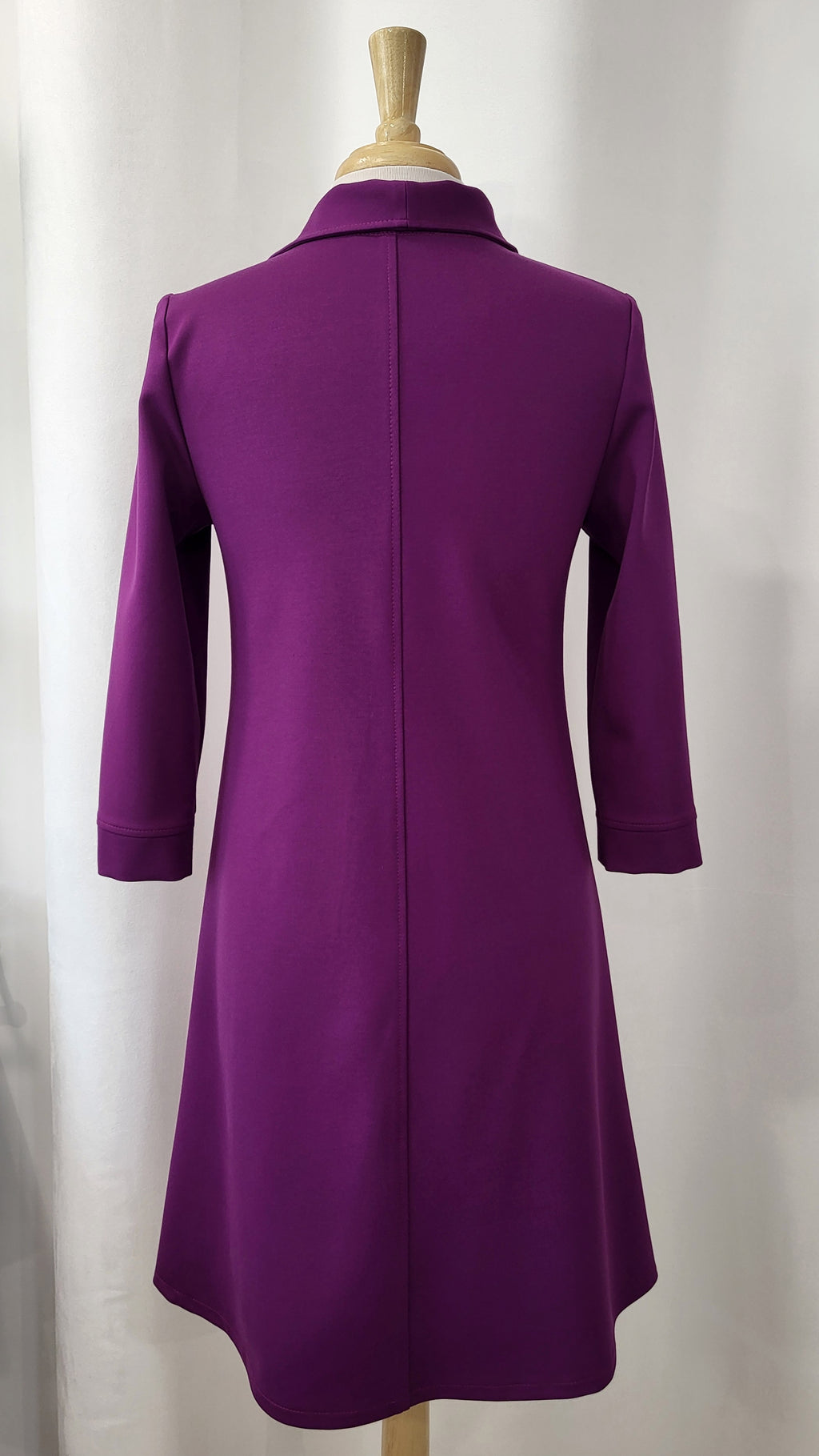 Robe Christine à manches trois-quarts, couleur magenta