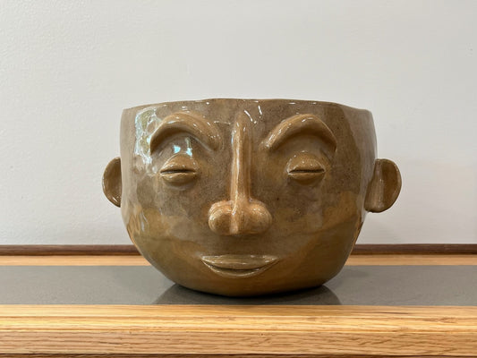Cache pot visage - Marie Rancourt céramiste