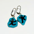 Boucles d'oreilles bleues en verre fusionné - Laparé bijoux.