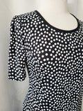 Robe Michelle imprimée, manche à pli rond