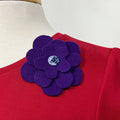 Broche fleur en laine