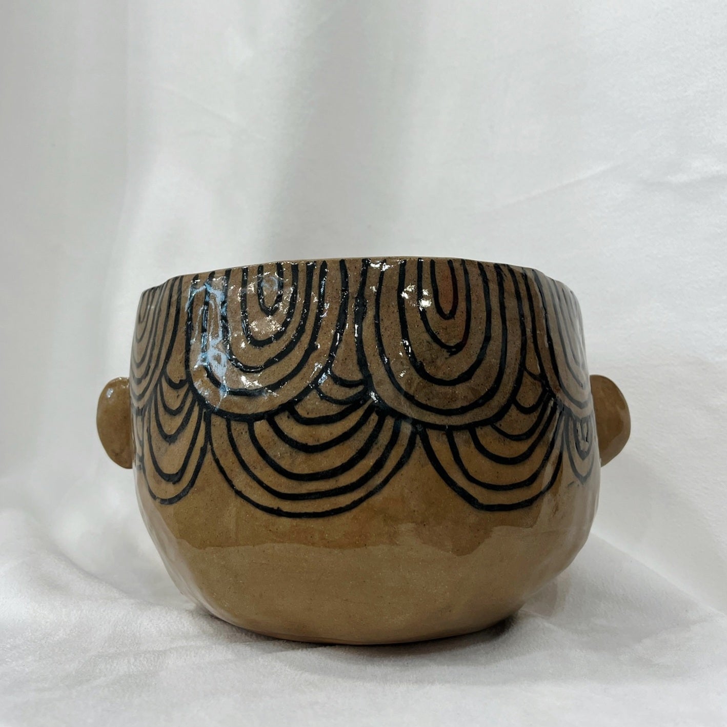 Cache pot visage - Marie Rancourt céramiste