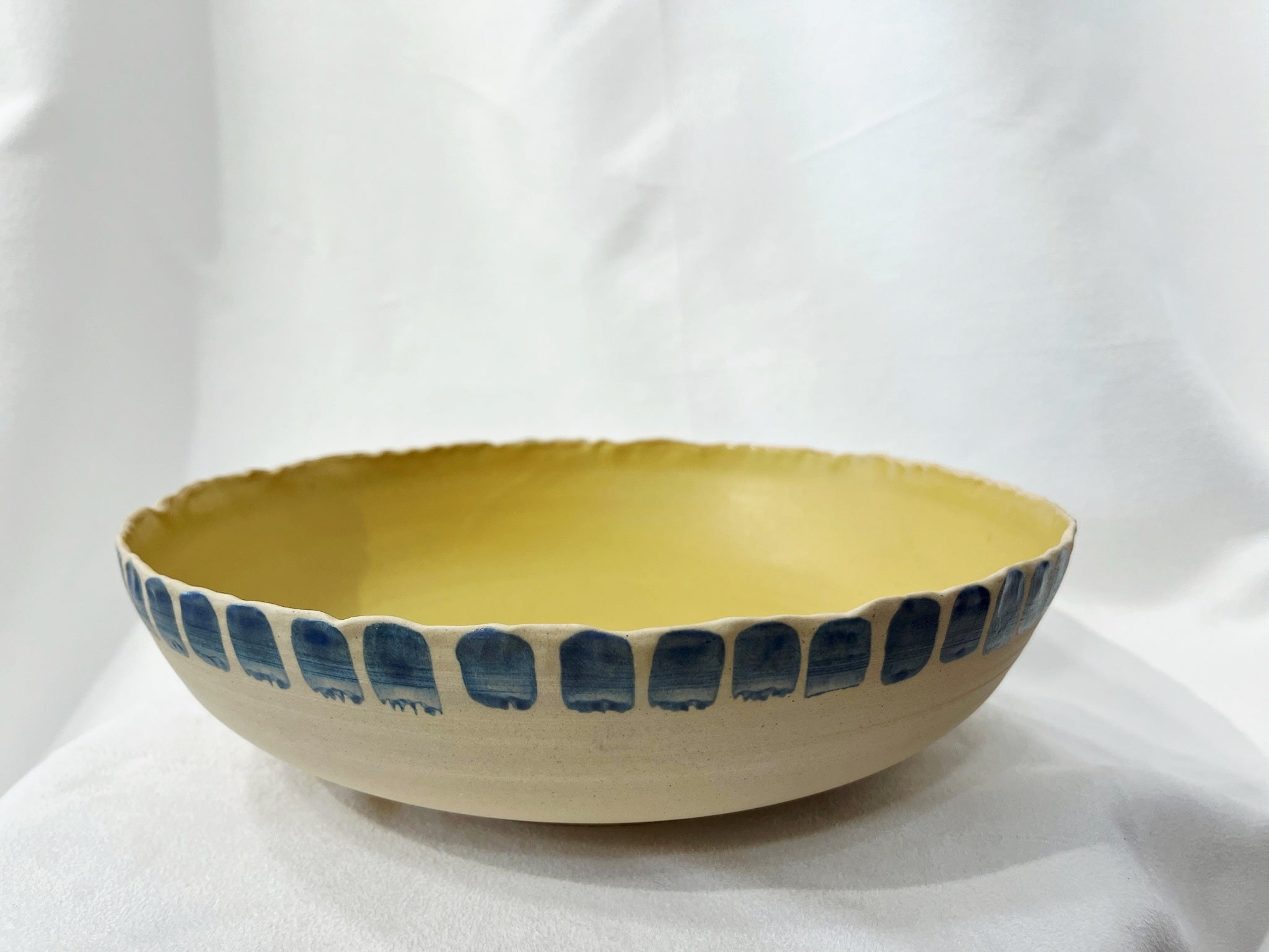 Yellow and blue fruit bowl - Bia ceramic