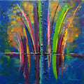 Flash - 12 x 12 mixed media painting