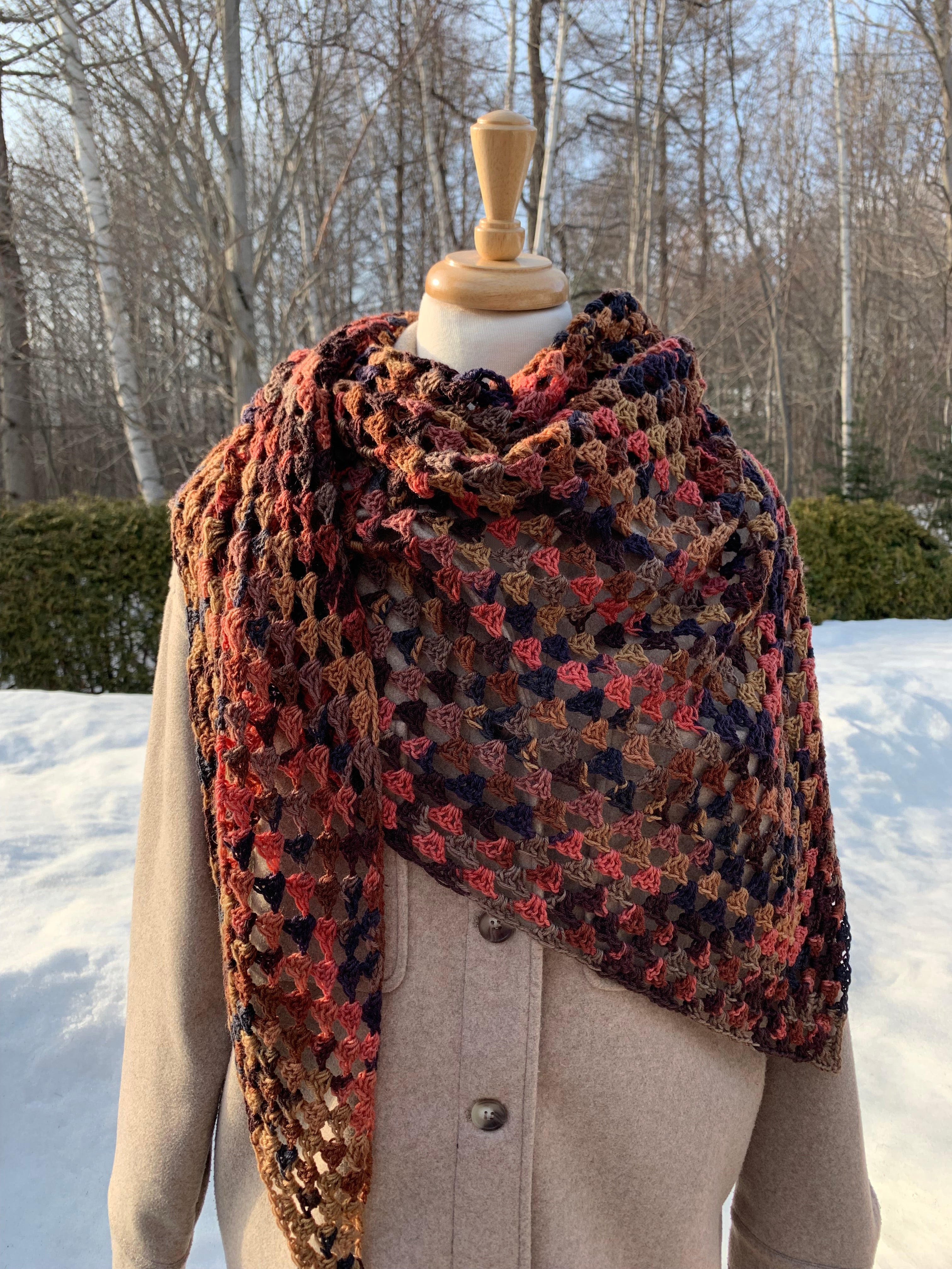 MPA - Châle Hurricane tricoté au crochet 2 choix de couleur