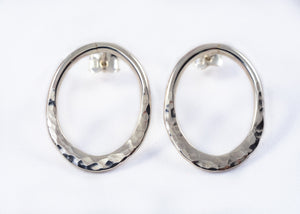 Boucles d'oreilles O217 ovales en argent