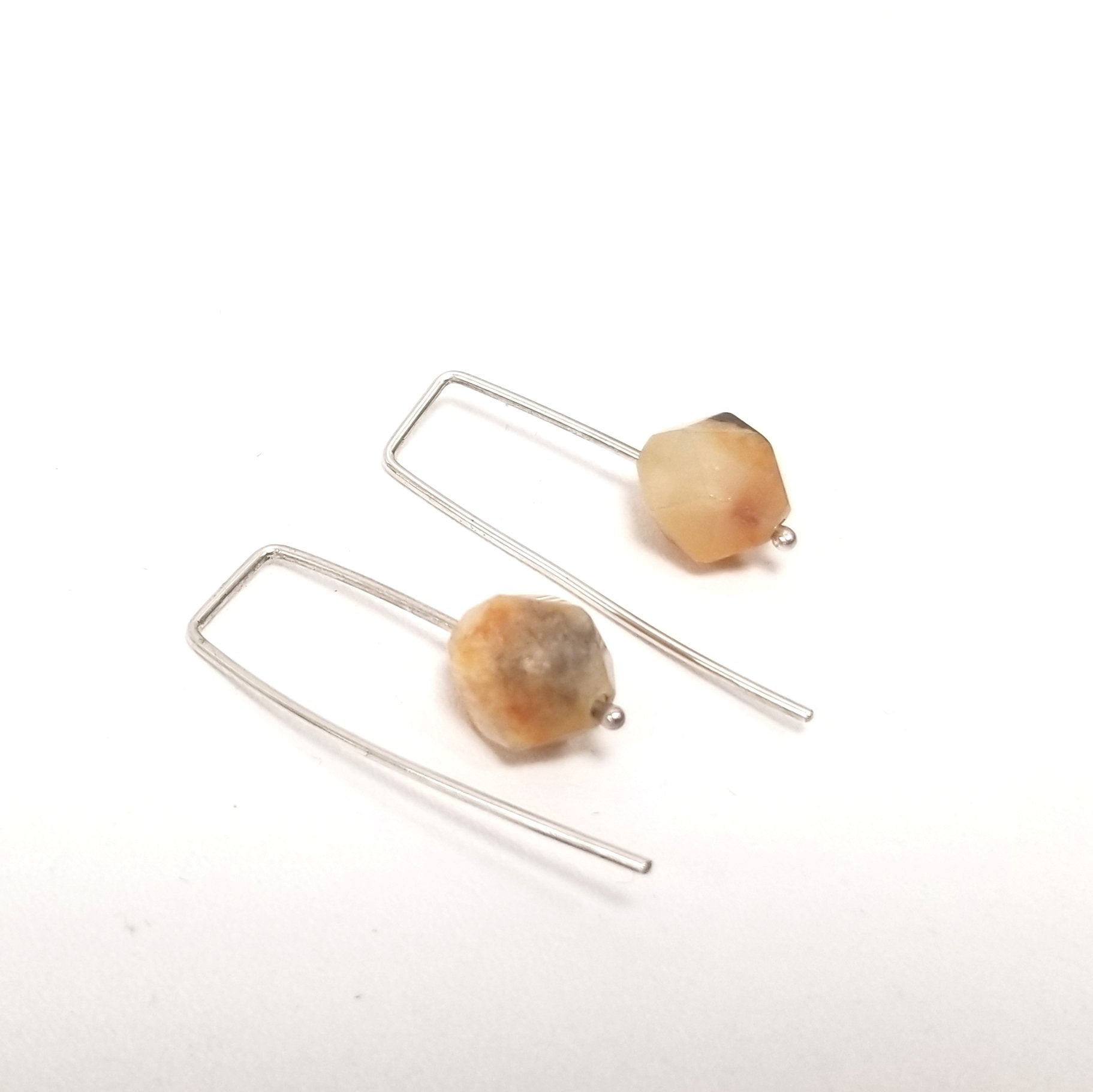 Boucles d'oreilles en argent et amazonite. - Christine Mercier atelier-boutique