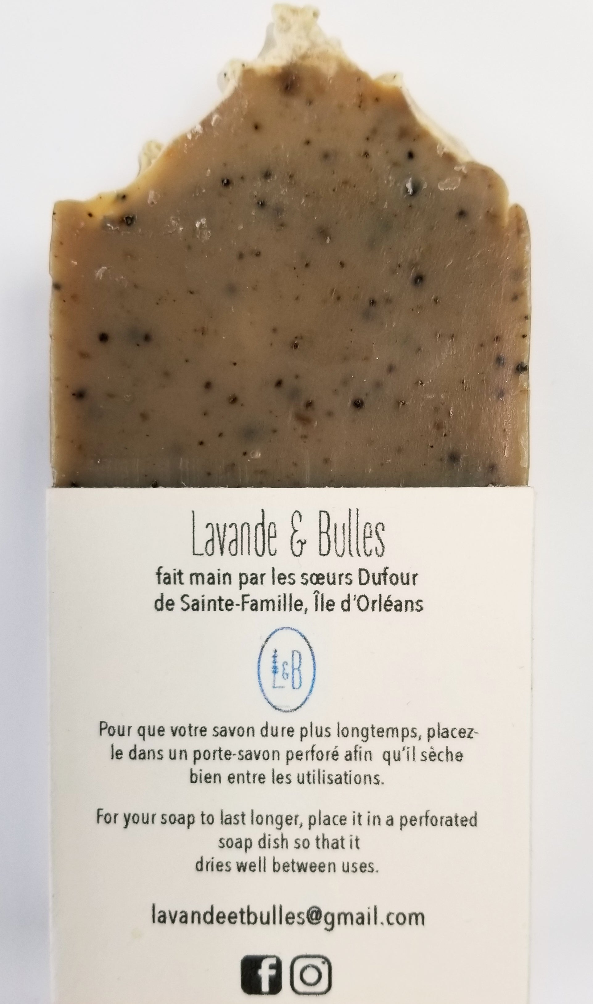 Savon "Partir du bon pied" exfoliant au café - Christine Mercier atelier-boutique
