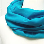 Foulard turquoise en coton et soie