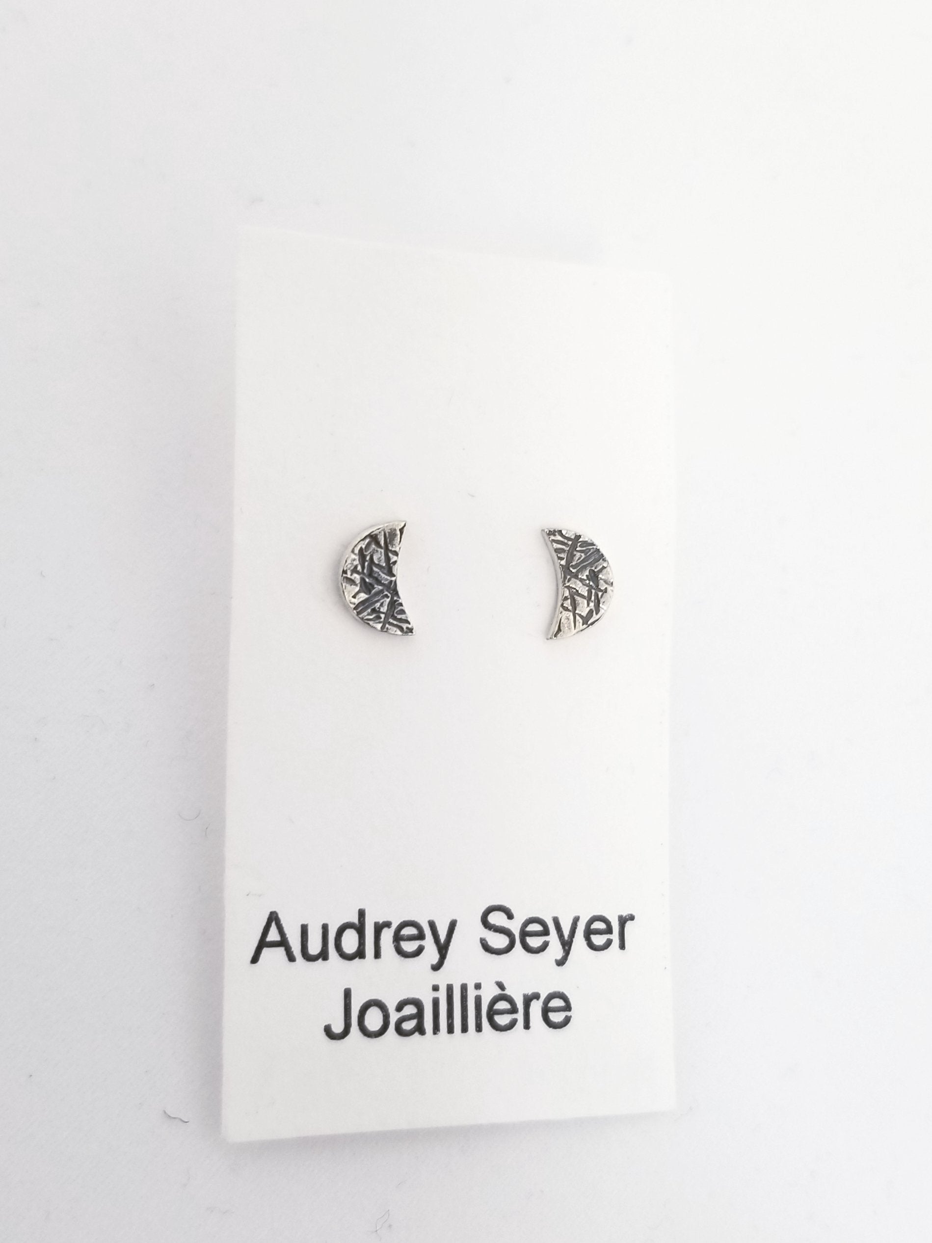 Petites boucles d'oreilles "lunes" en argent - H195 - Christine Mercier atelier-boutique