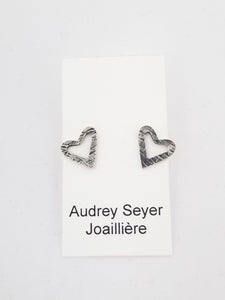 Boucles d'oreilles CO-08 "coeurs" en argent
