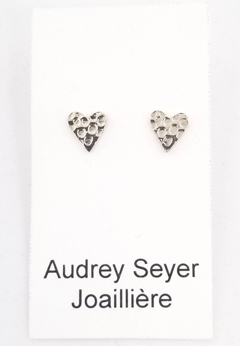 Petites boucles d'oreilles "coeurs" en argent CO-02 - Christine Mercier atelier-boutique
