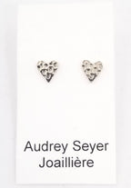 Petites boucles d'oreilles "coeurs" en argent CO-02 - Christine Mercier atelier-boutique