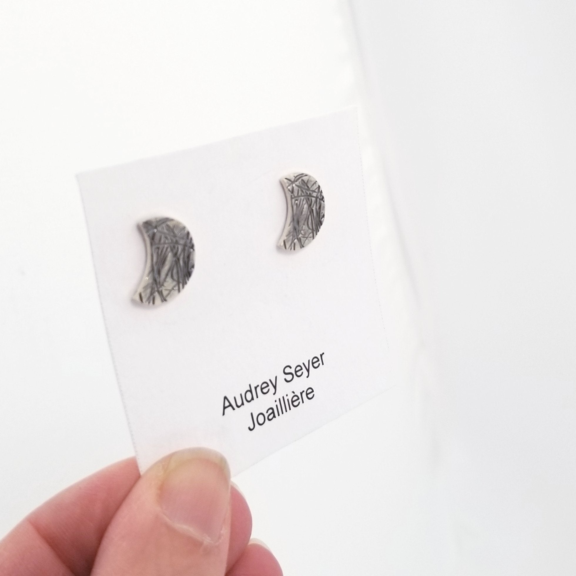 Boucles d'oreilles H200 "lunes" en argent - Christine Mercier atelier-boutique