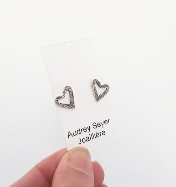Boucles d'oreilles CO-08 "coeurs" en argent
