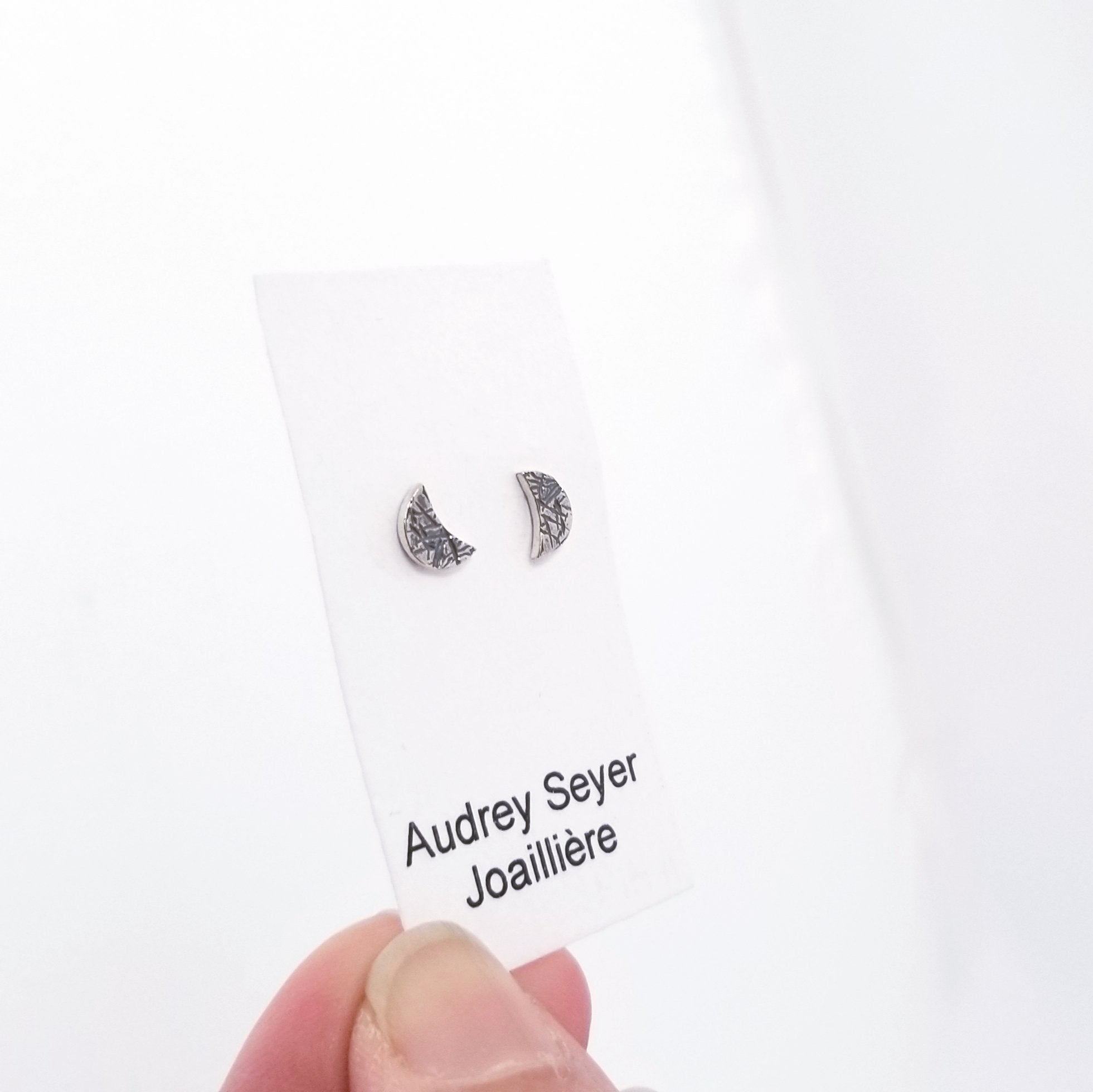 Petites boucles d'oreilles "lunes" en argent - H195 - Christine Mercier atelier-boutique