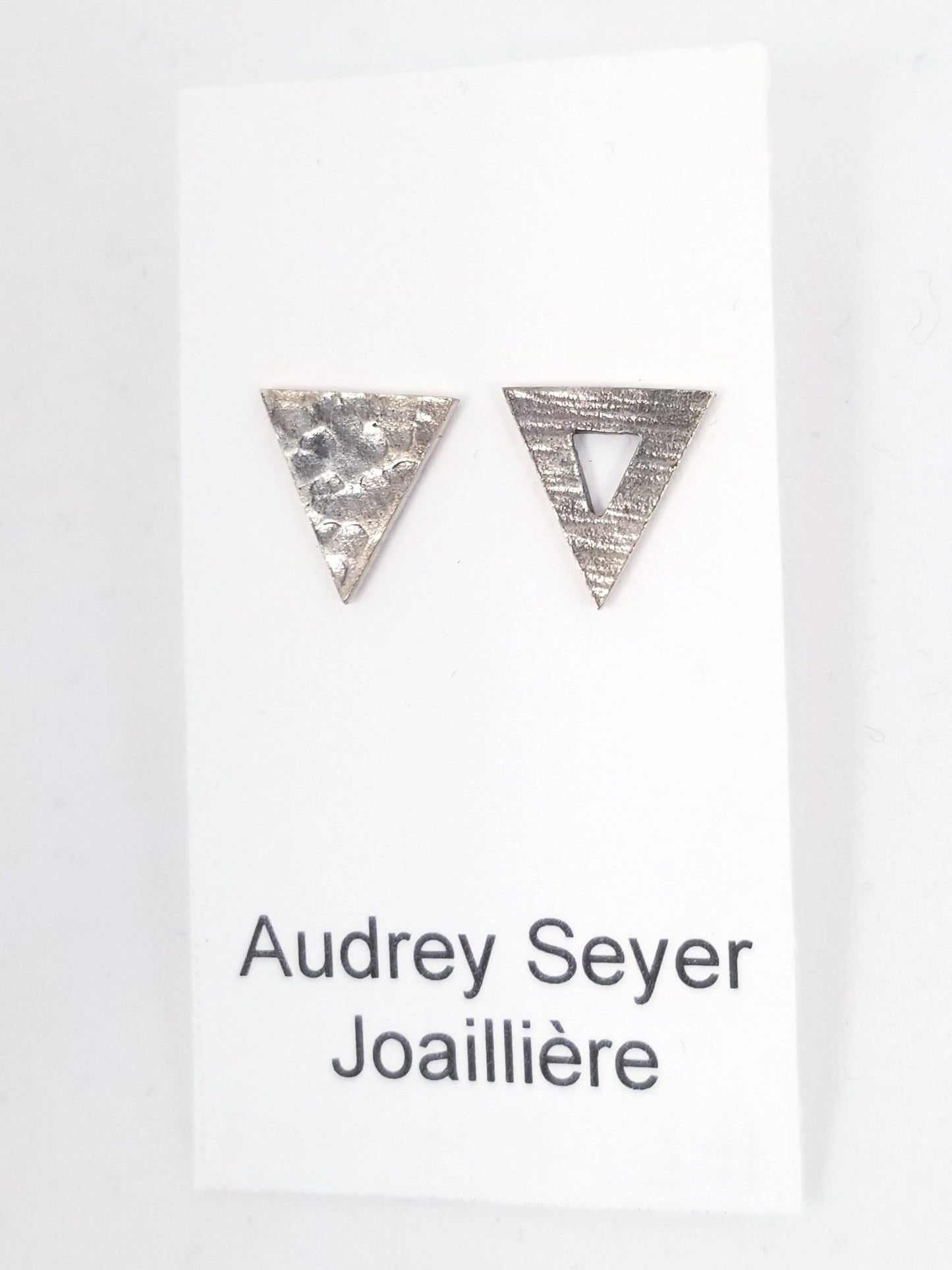 Boucles d'oreilles E1704 "triangles" en argent