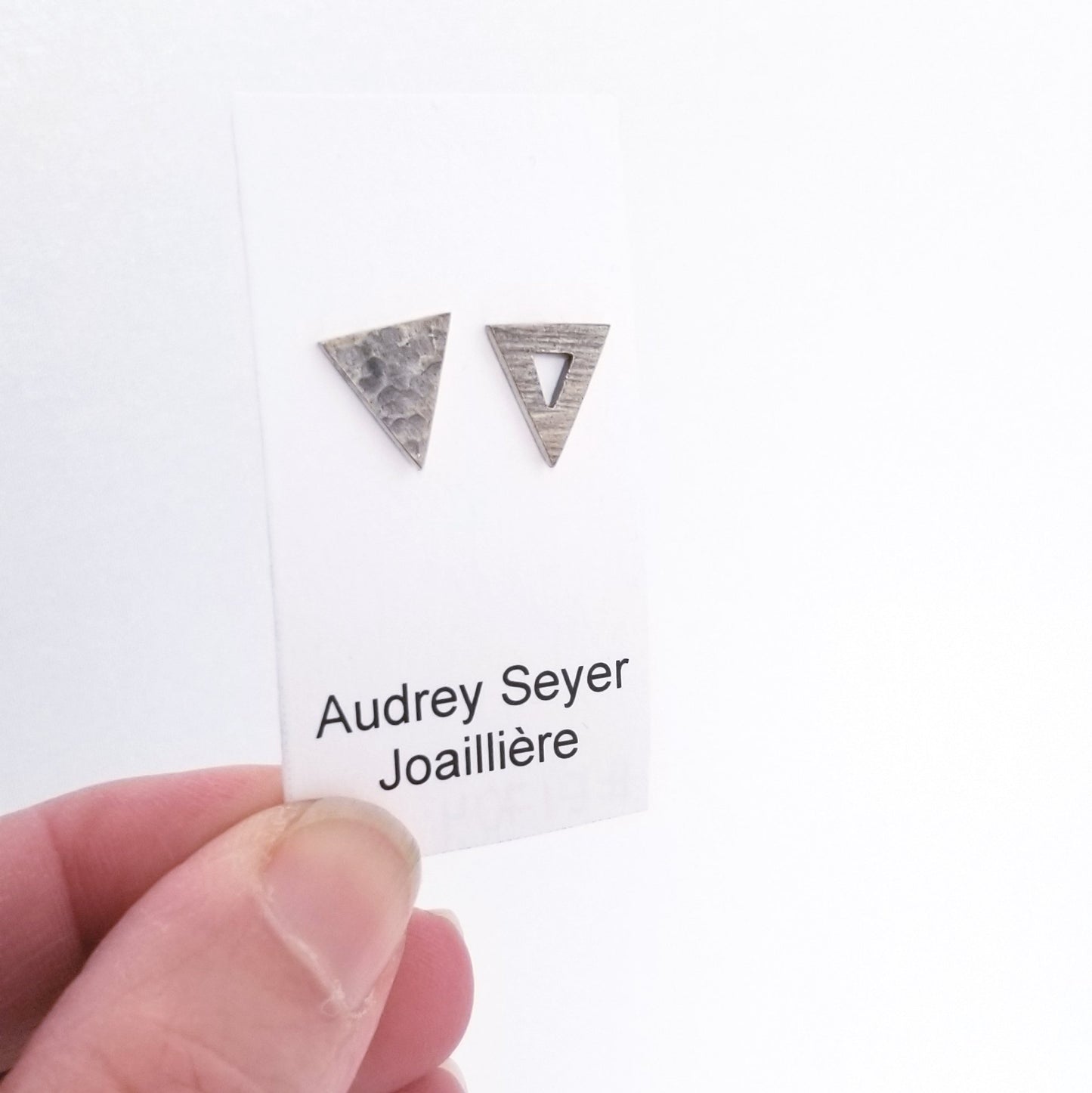 Boucles d'oreilles E1704 "triangles" en argent