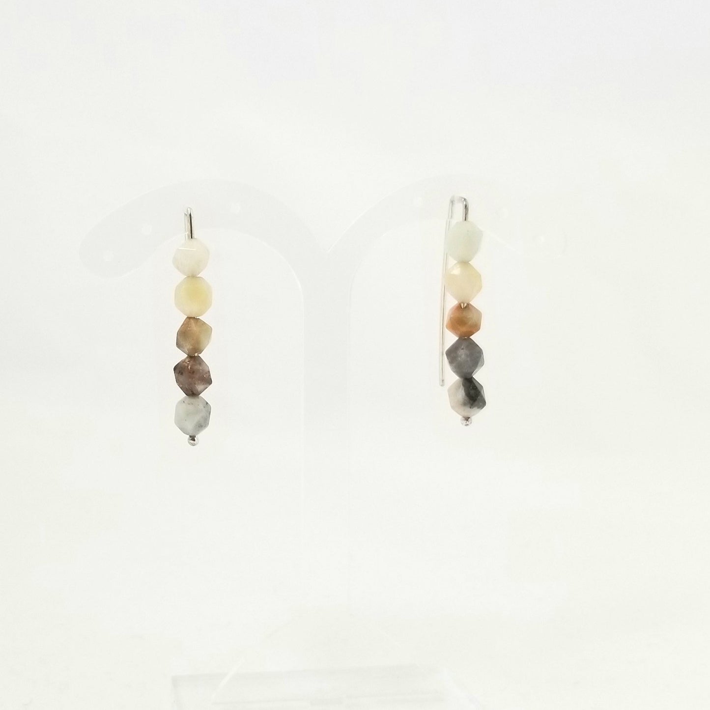 Boucles d'oreilles en argent et amazonites.