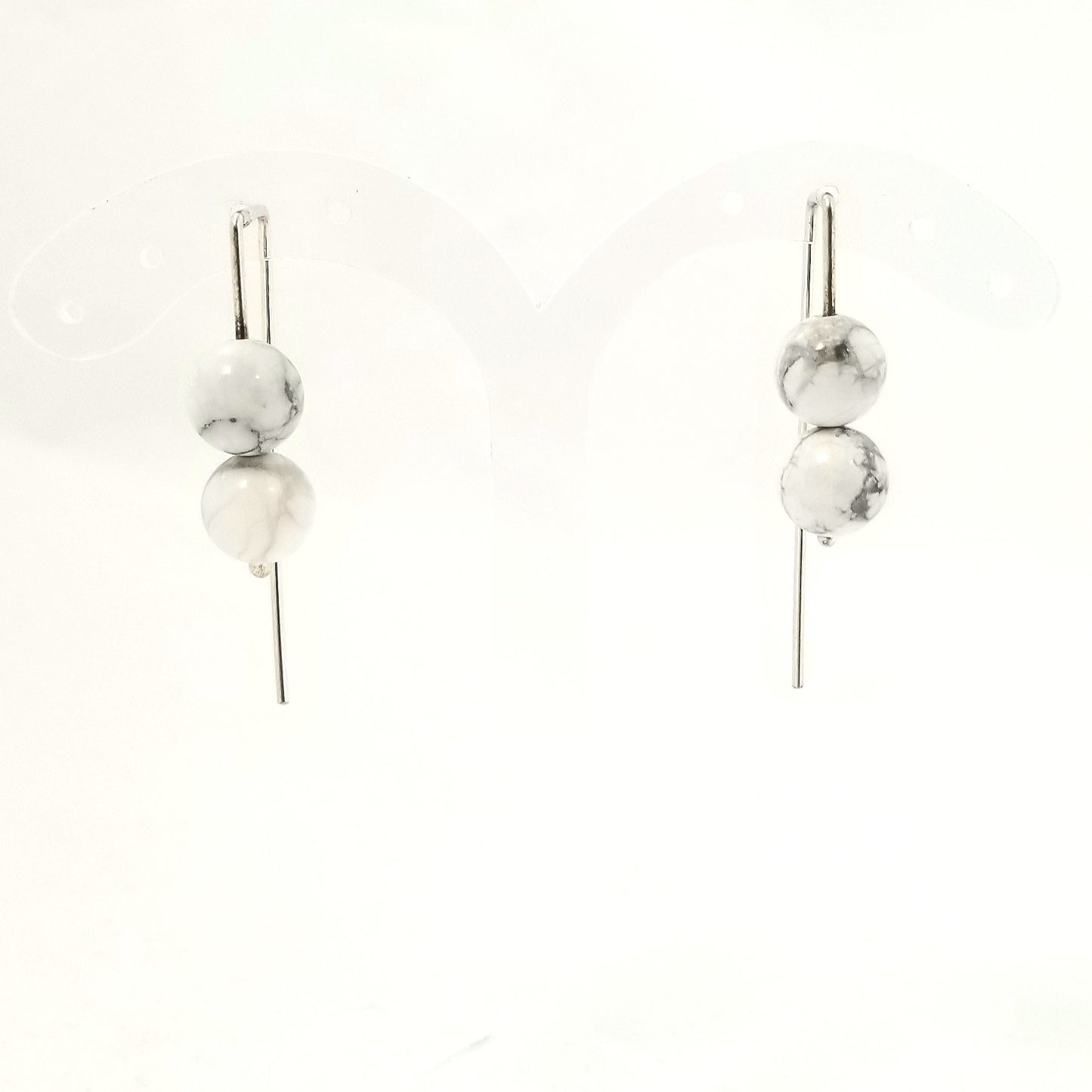 Boucles d'oreilles en argent et howlite
