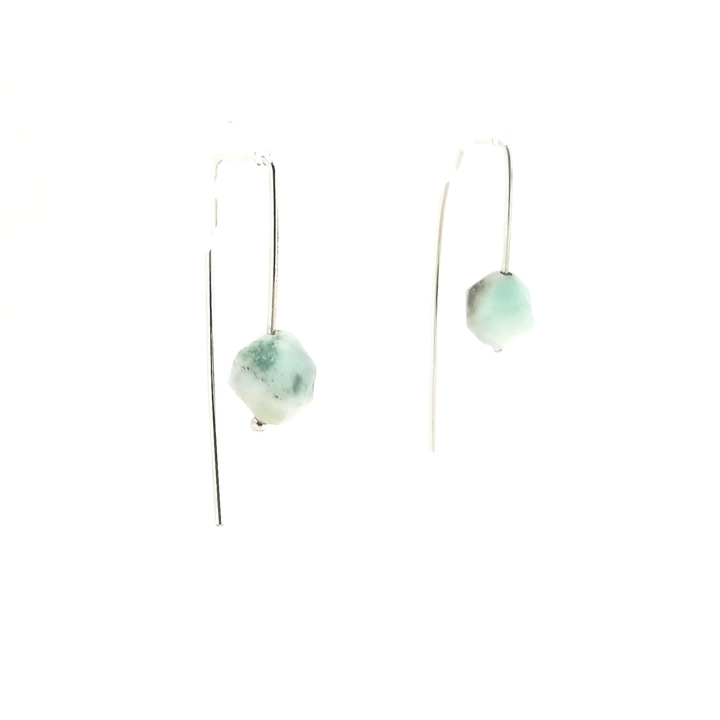 Boucles d'oreilles en argent et amazonite