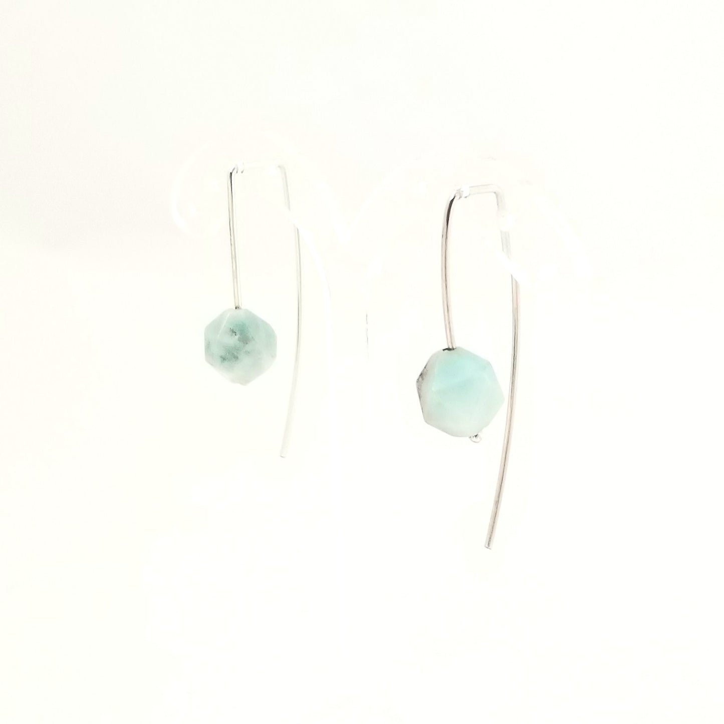 Boucles d'oreilles en argent et amazonite