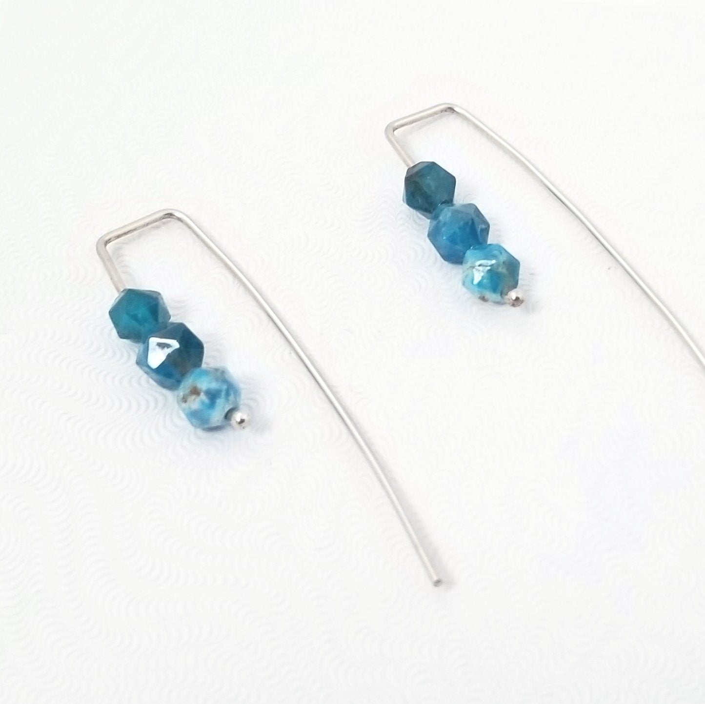 Boucles d'oreilles en argent et apatites