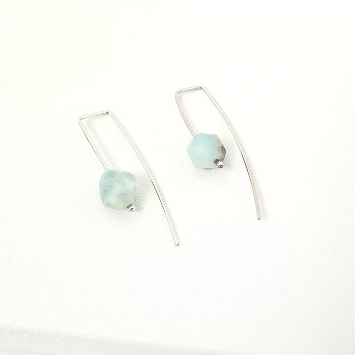 Boucles d'oreilles en argent et amazonite