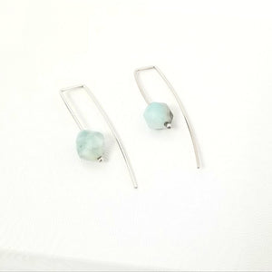 Boucles d'oreilles en argent et amazonite.