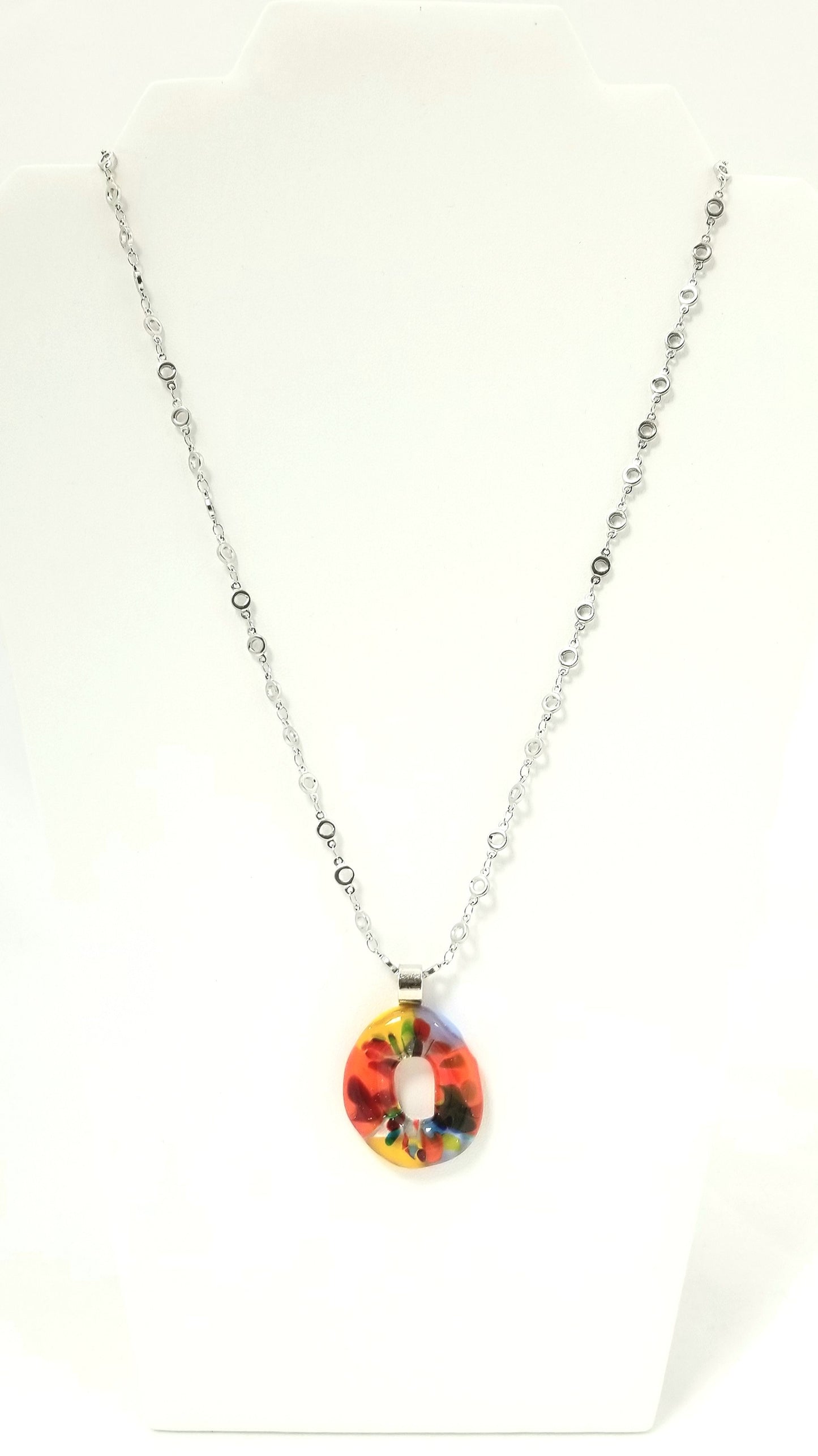 Fused glass pendant from Laparé jewelry.