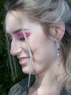 Boucles d'oreilles longues en argent et perles AUT20-03 - Christine Mercier atelier-boutique