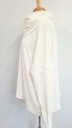 Haut ample et asymétrique en ultrasuède - Christine Mercier atelier-boutique