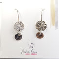 Boucles d'oreilles pendantes en argent texturé. H201 - Christine Mercier atelier-boutique