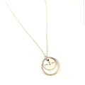 Collier en argent à pendentif rond et motif poinçonné. AUT20-06 - Christine Mercier atelier-boutique
