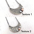 Collier croissant de lune en argent avec perles. H196 - Christine Mercier atelier-boutique