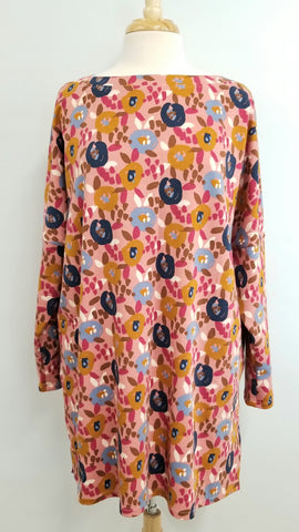 Robe/tunique "Nadine" en taille unique, fleuri naïf
