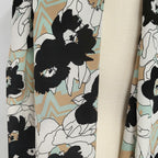 Foulard long en soie, imprimé fleurs et chevrons